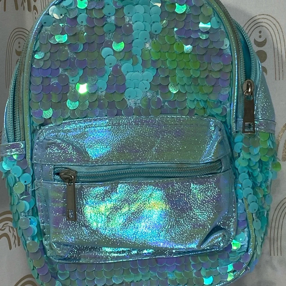 Wonder Nation Mermaid Blue and Green Sequin Kids Backpack
